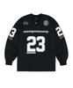 EASY NO EASY Long Sleeve Football Jersey - Black