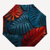 1pc Tropical Leaves Auto Open/close, All-Season Portable Folding Umbrella for Women & Men, Travel, Everyday, Formal Events - Compact Luxury Parasol, O