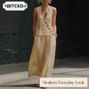 Women's Fashion Casual Sleeveless V Neck Pants Suits