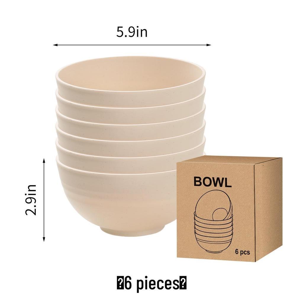Eco-Friendly Wheat Straw 24-Piece Dinnerware Set: Plates, Bowls, Cups & Cutlery