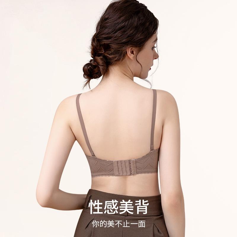 Strapless underwear women's non-slip small breasts gather and wrap breasts without steel rings, sexy back, non-slip bra, tube top