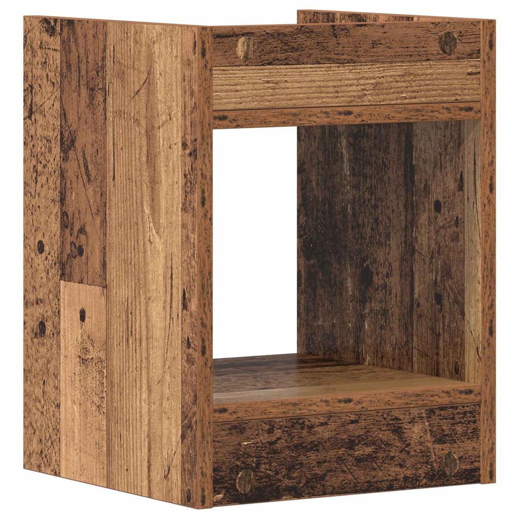 Plant Stand with Shelf Rustic Wood Finish 30 x 30 x 40 cm Engineered Wood