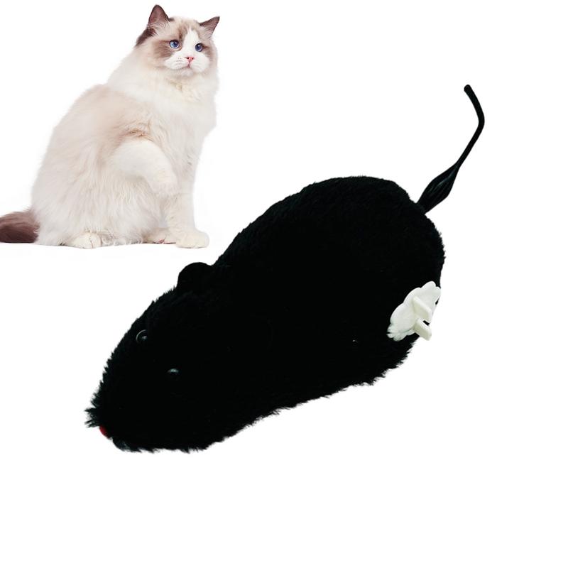 Cat Mice Toys Wind up Indoor Cat Plush Mouse Hunting Toy Plush Mice Pet Toys Clockwork Mouse Running Toy Realistic Mouse
