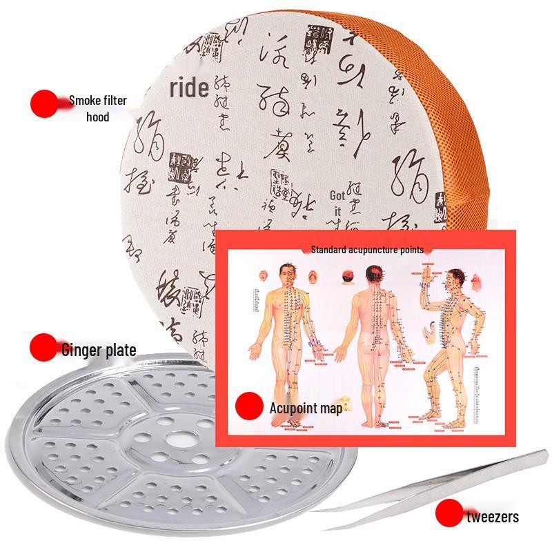 Portable Solid Wood Moxibustion Stool and Cushion Set for Hip, Abdomen, and Back Therapy