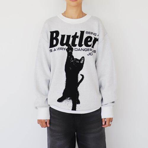 Keuluchi Cat Butler Knit Sweater (White)