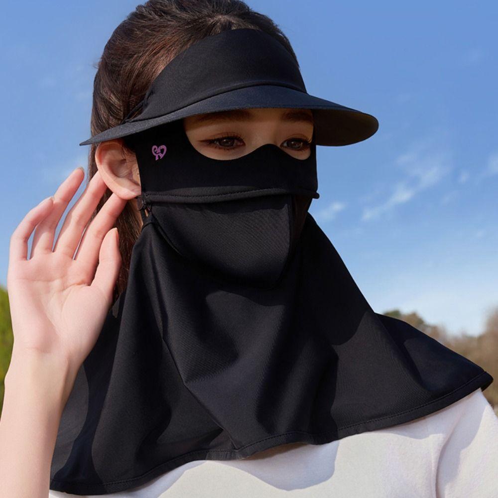 Osłona twarzy z filtrem przeciwsłonecznym chroniąca przed kurzem i promieniowaniem UV, regulowana maska ​​z jedwabiu lodowego, piesze wycieczki