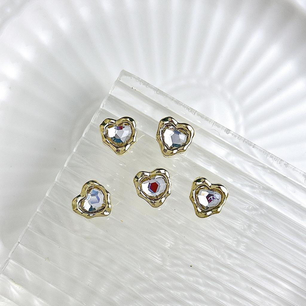 Xi Fei Hui Palace Alloy Nail Art Jewelry New Chinese-Style Explosive Flash Fertilizer Square Love Water Drop Diamond Palace Armor With Diamond