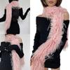 Long Plush Scarf Furry Neck Wrap Adult Girl Decorative Scarf Formal Dress Collar