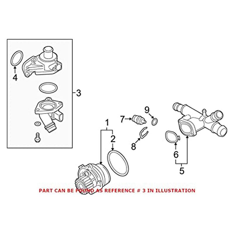 Thermostat Housing Cooling System Outlet Pipe Housing Thermostat Assembly 03L121111AC For Skoda  A3/S3 Passat CC Parts-M53K