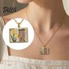 Talos Women Birth Flower Necklace, Floral Book Pendant January To December Month Gift for Wife Girlfriend