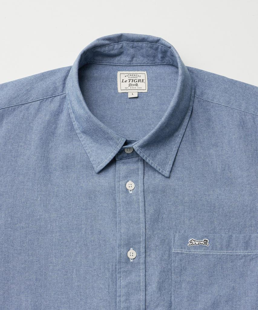 LE TIGRE Oxford Short Sleeve Shirt (Mid Blue)