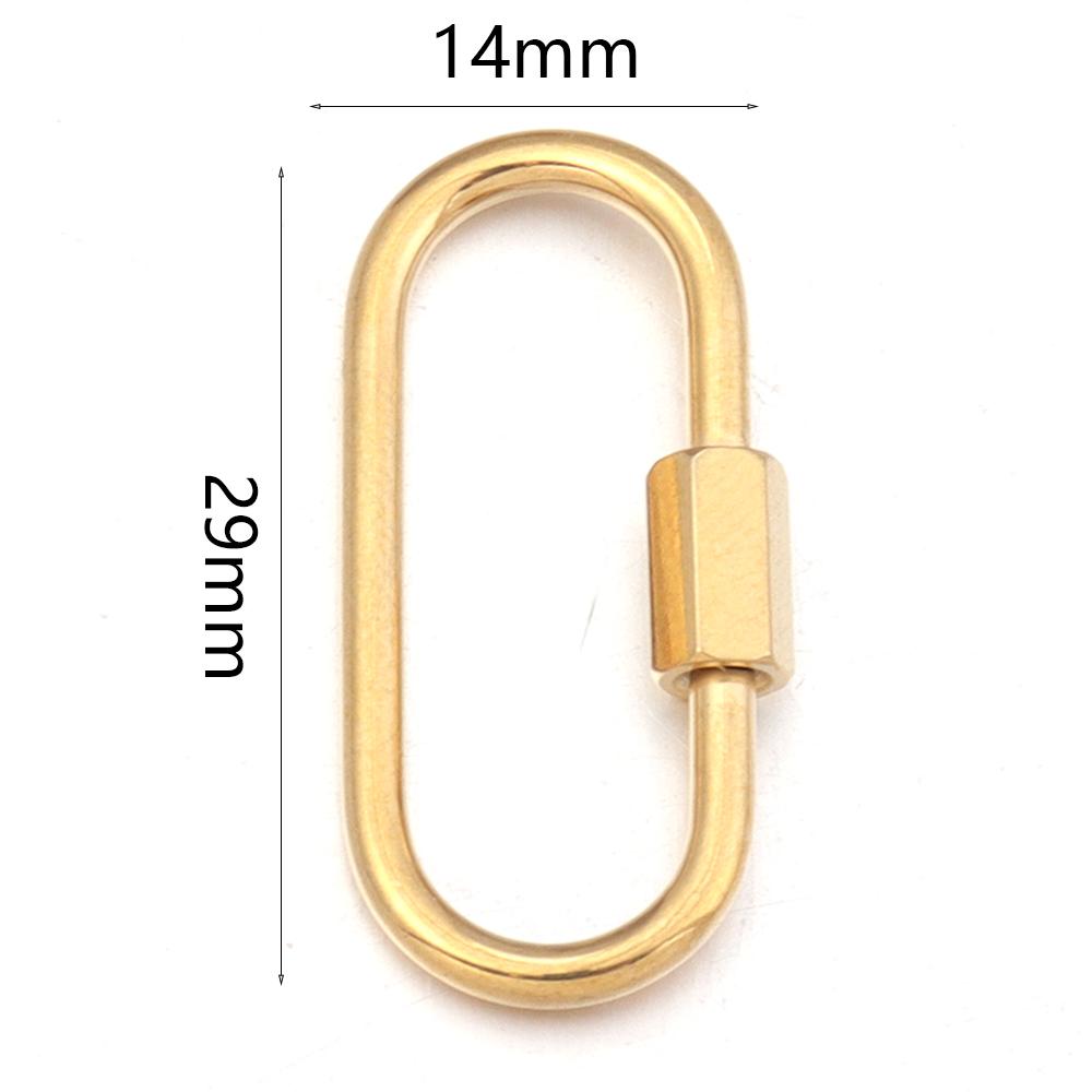 2pcs/lot Stainless Steel Screw Clasps Oval Heart Shape Carabiner Lock Clasp For Jewelry Connector Fastener DIY Keychain Supplies