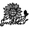 Metal Sunflower Butterfly Wall Art Iron Sculpture Home Garden Decor Black 12x10 Inch