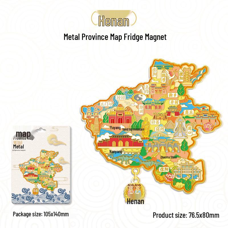 3D China Karte Anhänger Kühlschrankmagnet – Stadt Touristen Souvenir & Kulturelle Dekoration