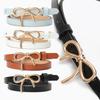 Fashion Skinny Leather Belt With Alloy Buckle For Girls And Women