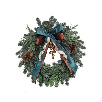 Christmas Wreath Hanger Front Door Festival with Pinecones Artificial