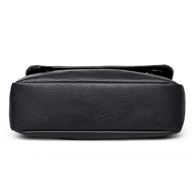 Men's Crossbody Bag Soft Leather Shoulder Bag Business Small Satchel Student Messenger Bag