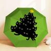 Black Cat Christmas Tree Umbrella: A Unique, Festive Design for Outdoor Adventures - Auto-Open/Close, Lightweight & Durable