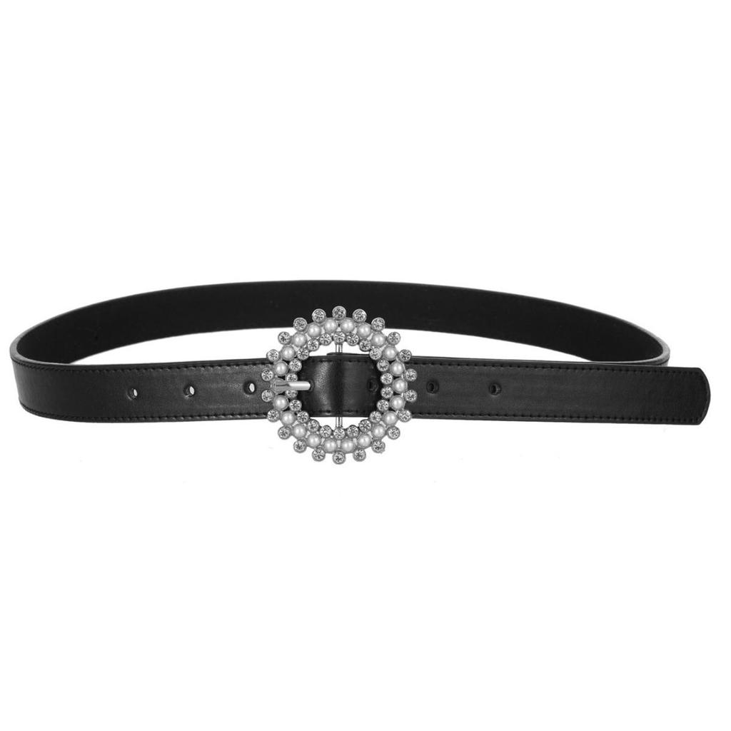 Pearl Rhinestone Thin Belt Women'S High-End Accessories Decorative Belt Simple