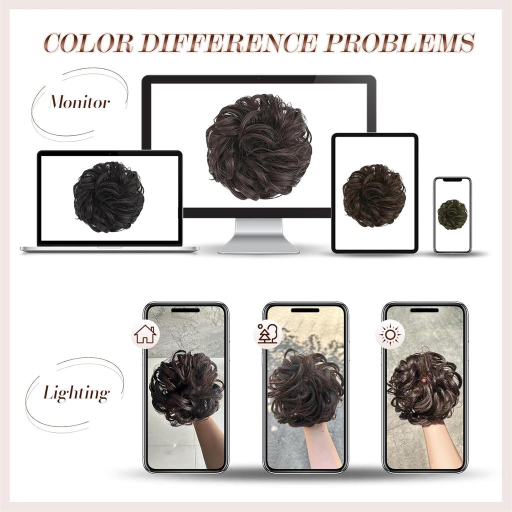Messy Chignon Bun Hair Piece Wavy Synthetic Scrunchies for Instant Volume Elastic Bun Hair Extensions Thick Hairpieces for Women