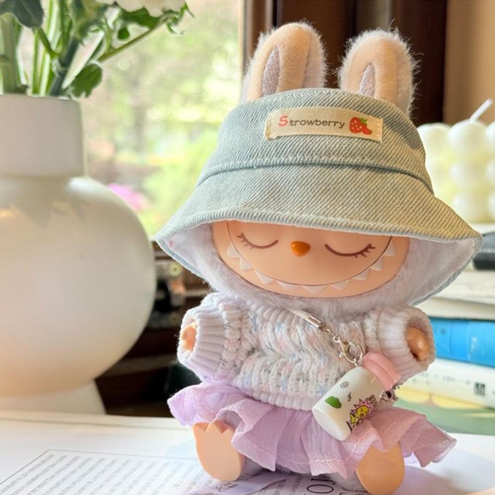For 17cm Labubu Doll Clothes Fashion Clothes Dresses Doll Clothes Color Match Sweater Dolls Accessories Cute Decoration Little Clothes