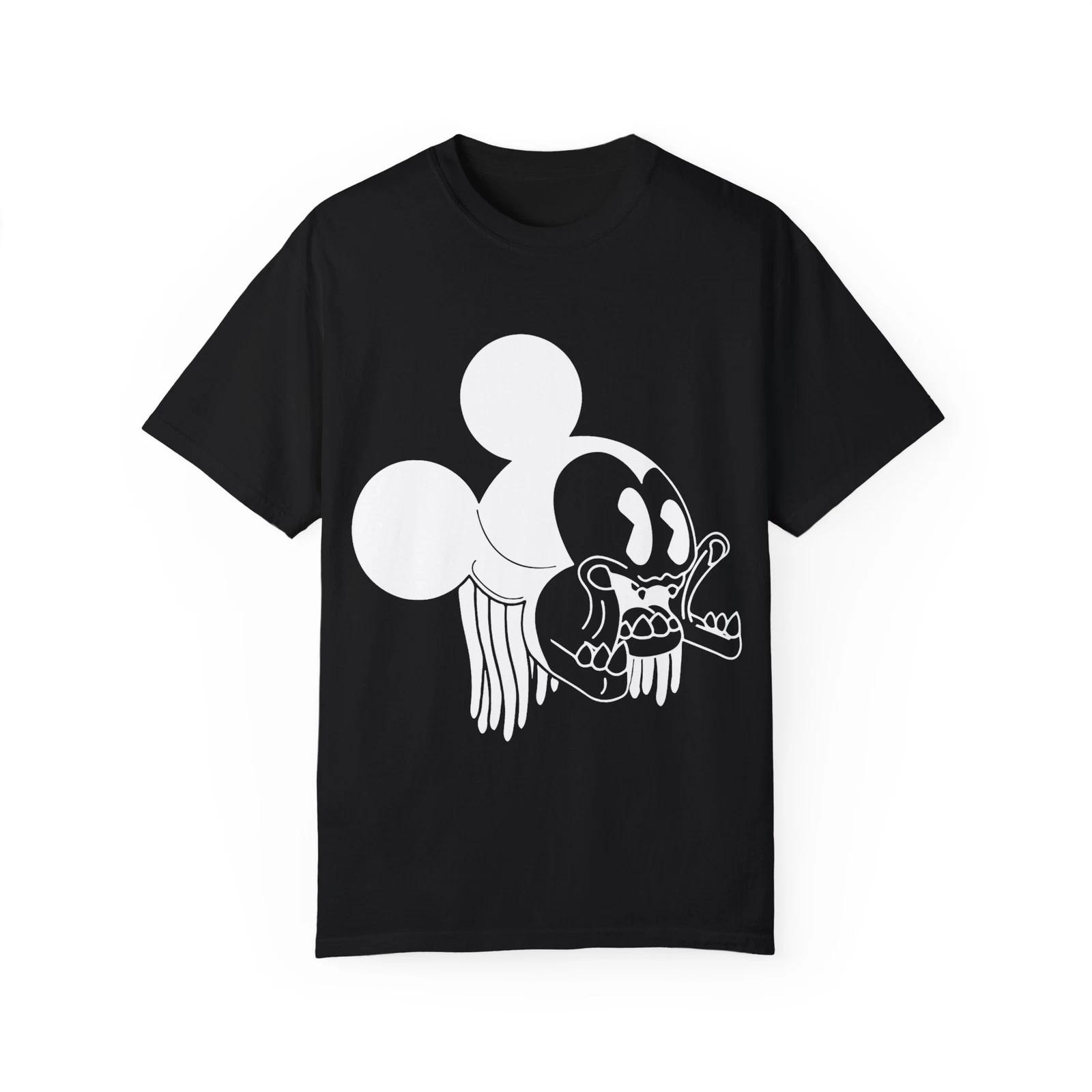 Mickey Mouse Whimsical Graphic T-shirt, Horror, Alien Fan, Gothic Shirt L
