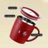 500ML Double-layer Thermos Mug 304 Stainless Steel Milk Coffee Cup Portable Sealed Cold And Hot Water Drinking Cup With Handle
