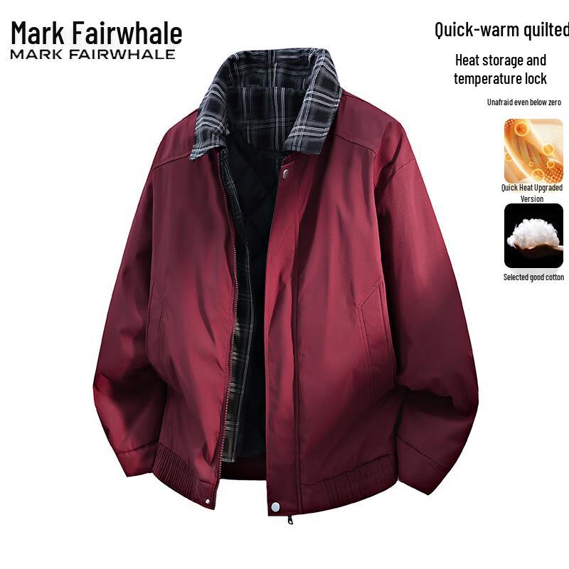 Mark Fairwhale Men's Retro Faux Two-Piece Padded Jacket