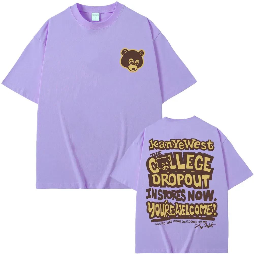 Best Famous Kanye West The College Dropout Graphics Tshirt Men Women's Hip Hop Rap Vintage T-shirts Male Casual Oversize T Shirt