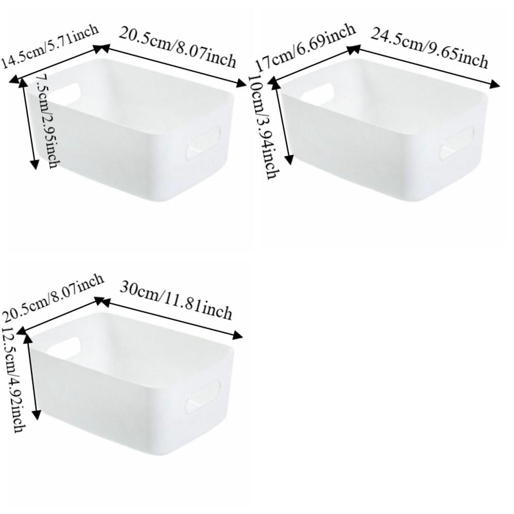 3PCS/SET Plastic Cosmetic Storage Box Large Capacity Stackable Desktop Container Thick Miscellaneous Items Organizer Office