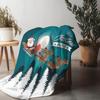 Cozy Christmas Throw Blanket Santa Claus Reindeer Holiday Decor Festive Winter Warm Bedding Gift Home Decoration Farmhouse Style
