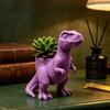 Cute Animal Planter 3D Printed Dinosaur Planter, Decorative Flower Pot, Tyrannosaurus Rex Creative Home Decor Plant Pot for Succulents Cacti