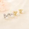 Elegant Bow Pearl Stud Earrings With Screw Back Hypoallergenic Unique Design Jewelry For Women Sensitive Ears