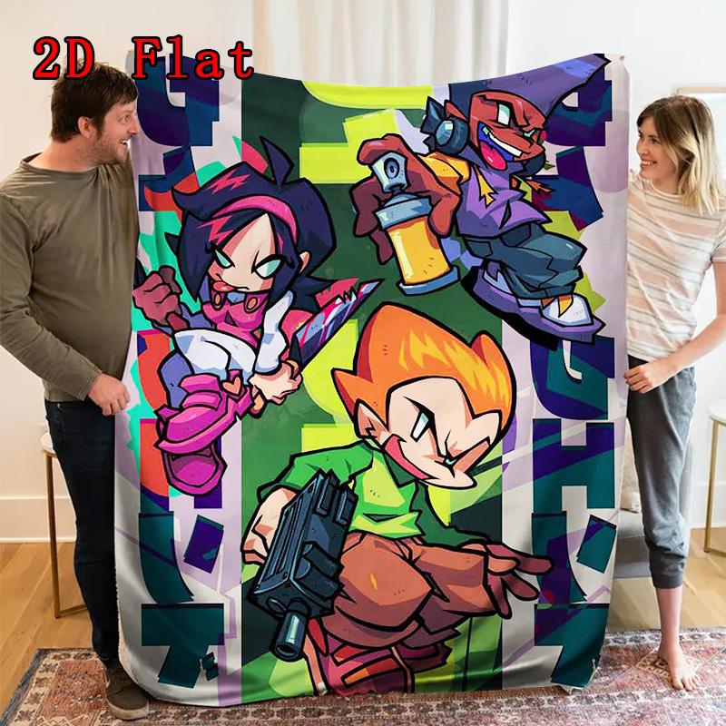Friday Night Funkin 2D Flat Pattern Flannel Blanket High quality All Seasons Warmth and Comfort Perfect for Christmas Gifts.DMT0925423