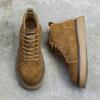 Fashion 2025 Designer Brand High Top Casual Shoes Winter Cotton Men's Business Short Boots Retro Brown Men's Leather Ankle Boots