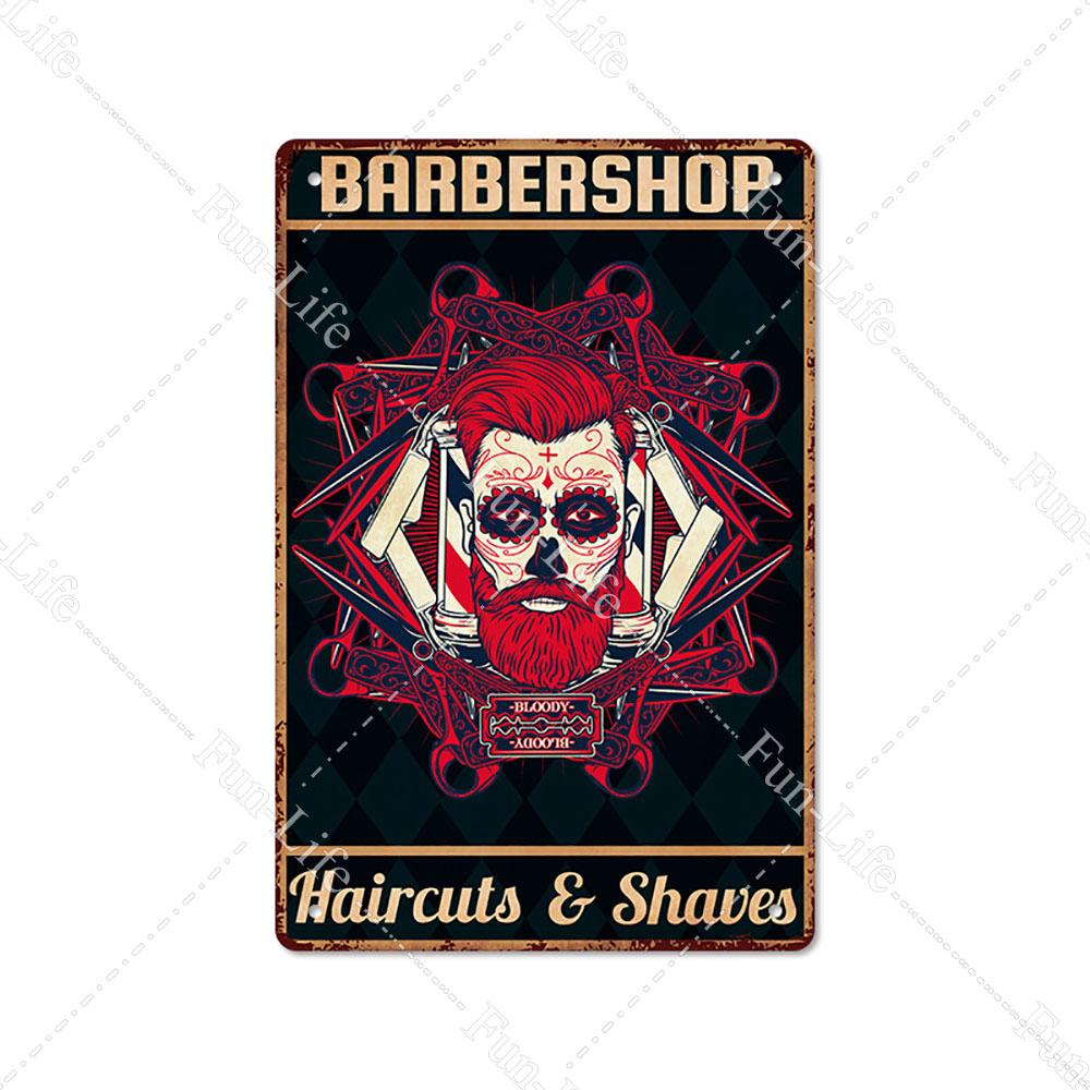 2024 New Barbershop Retro Plate Poster Vintage Home Decor Retro Metal Tin Signs Pub Car Garage Wall Art Home Decor 20x30cm