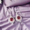 Rosa Rubellit Edelstein 925 Sterling Silber Schmuck Handgefertigte Hängeohrringe 1,43" EE-117-11