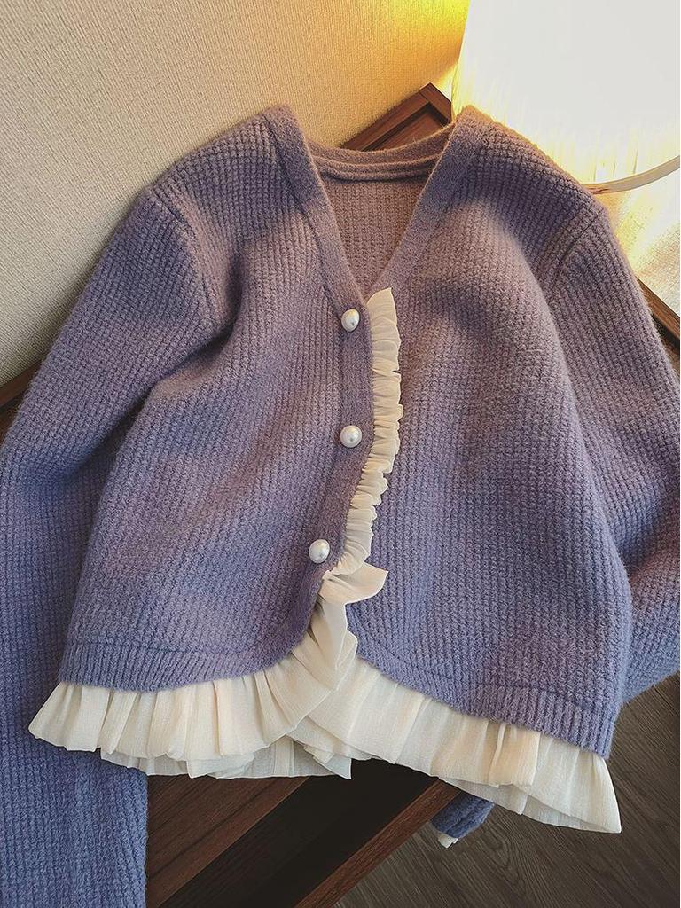 Jachetă cardigan tricotată elegantă pentru femei, primăvară/toamnă 2024