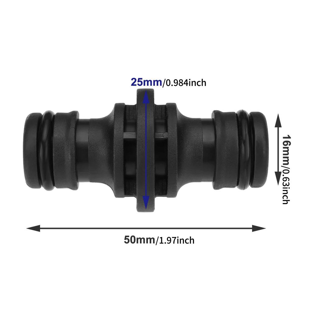 Garden Hose Connector 16mm Plastic Hose Joiner Double Male Hose Connector for Water Gun Hose Gardening Car Washing