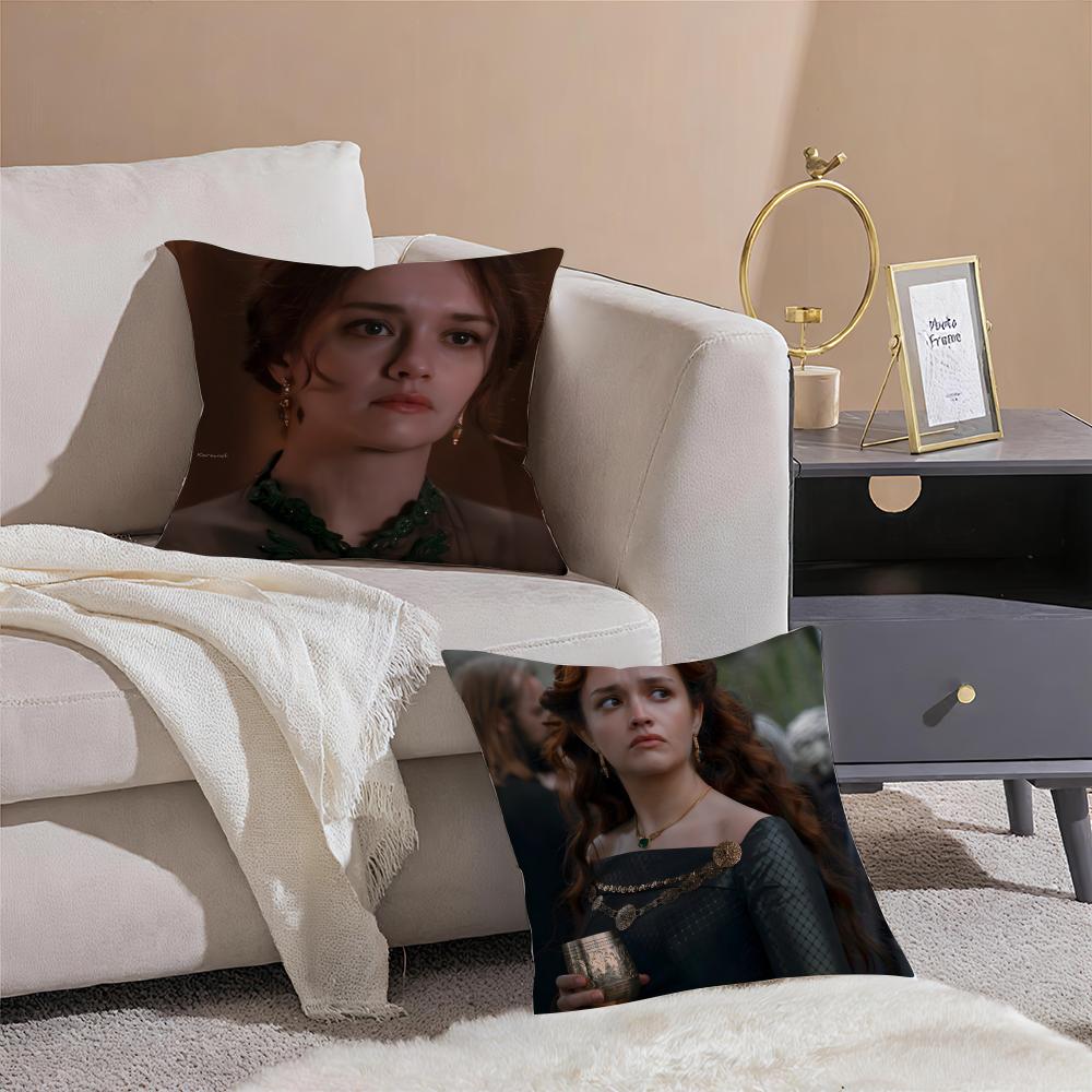 A-Alicent Hightower Cushion Cover Throw Pillow Cover Hidden Button Durable Polyester Chair Cushion