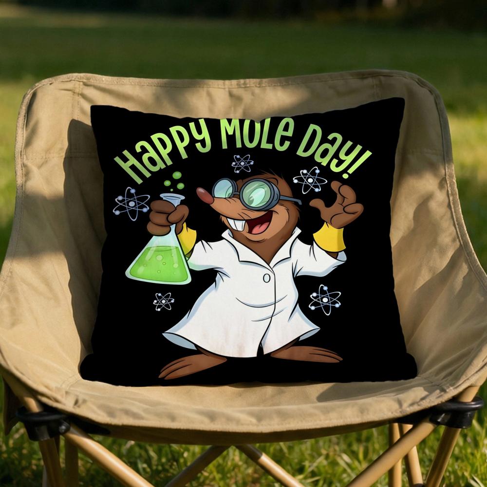 Character LLittle Mole Cushion Cover Soft Reversible Durable Pillow Cover MultiScene Use for Home Car Daily Comfort