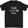 Faith Over Fear T-Shirt Christian Prayer Praise Jesus Christ God Tee
