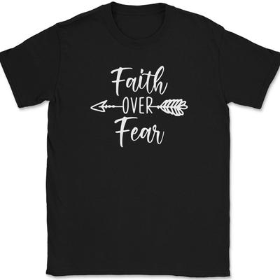 Geloof boven Angst T-shirt Christelijk Gebed Lof Jezus Christus God T-shirt