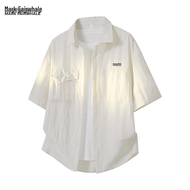 Mark Fairwhale Men's Ice Silk Short Sleeve Casual Shirt