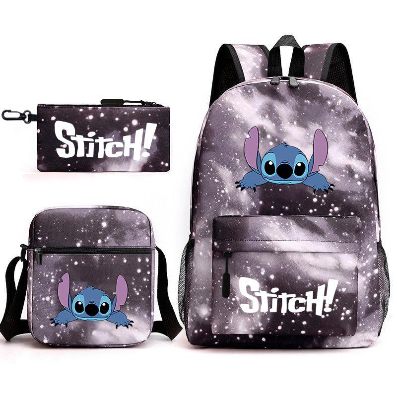Printed Schoolbag Three-Piece Set, Primary And Secondary School Schoolbag, Backpack, Shoulder Bag, Pencil Bag.