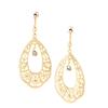 Shop Earrings for made in [Jewelry M] women, openwork, teardrop, flower, hypoallergenic, screw-spring style, accessories, Japan, gold, e0095-G