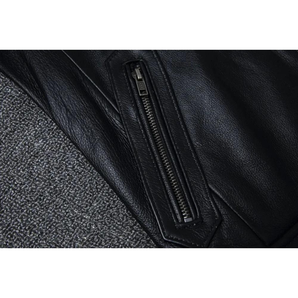 Chinese Size Spring Natural Genuine Calf Skin Leather for Man Slim Fit Male Coat Men Real Cowhide Coats Fashion Clothing Male Clothes Autumn