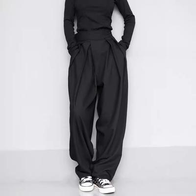 2024 Early Spring Women's High-Waisted Wide-Leg Casual Pants with Velcro