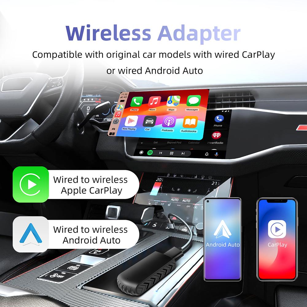 Wired To Wireless CarPlay Adapter for OEM Car Stereo With USB Plug and Play Smart Link  Automatic Connection To CarPlay
