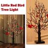 Red Berry Decoration LED Birch Tree Light Creative Twinkle Tree Lamp  Holiday Decor